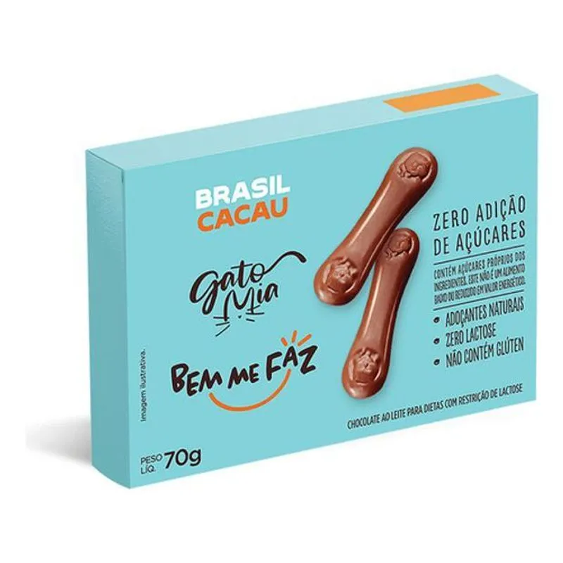 Gato Mia Bem Me Faz 70g Brasil Cacau Chocolate Zero