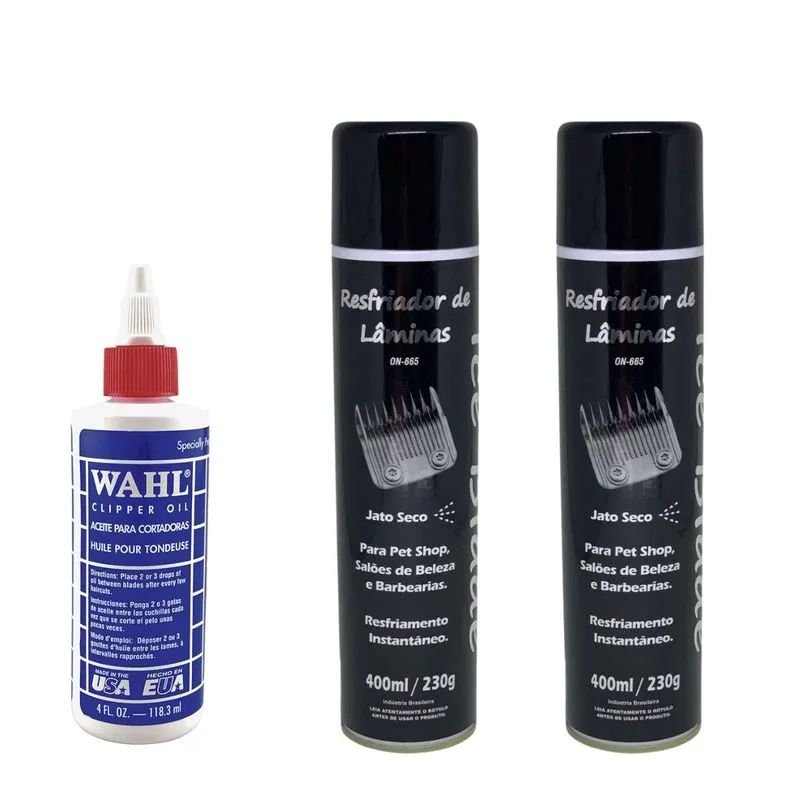 Kit Óleo + 2 Resfriadores Para Lâminas - Máquina De Cabelo