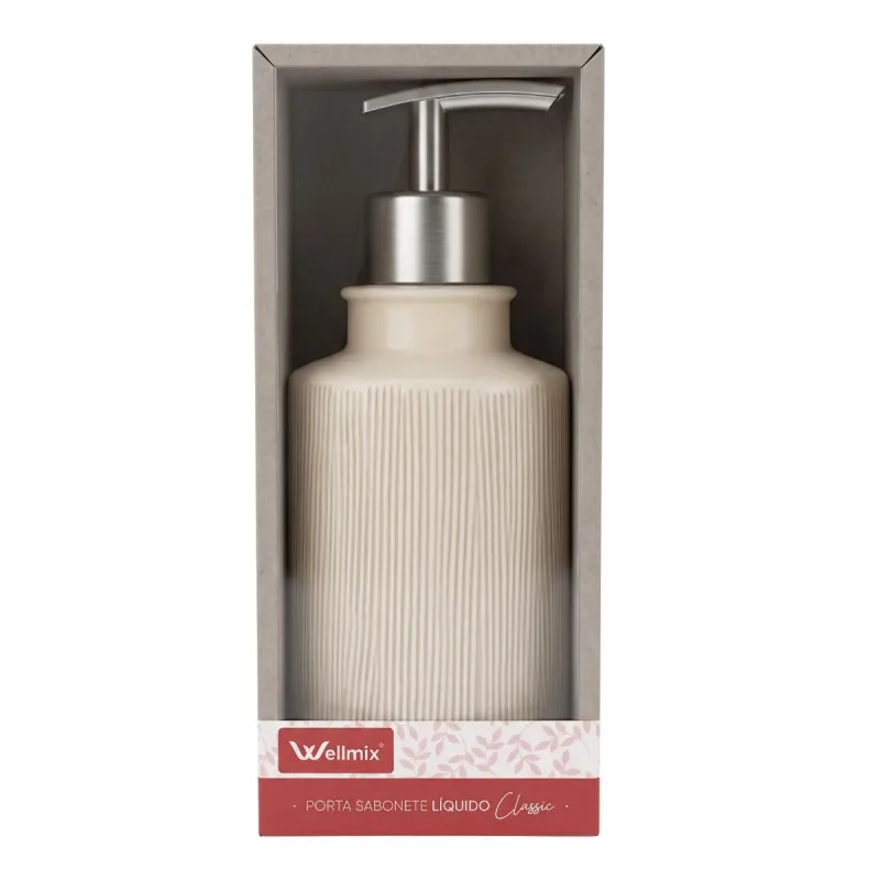 Porta Sabonete Liquido Ceramica Classic Wellmix 360ml