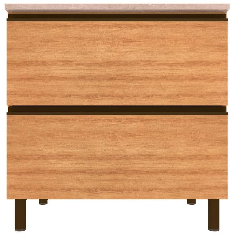 Balcão Bartira Cristal MDP 15mm com 2 Portas - 80cm de largura Bege - Bartira