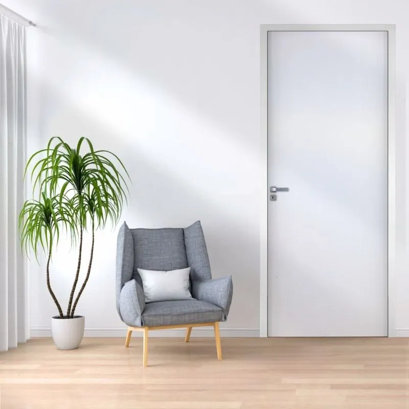 Kit Porta De Madeira 210x92cm Batente 14cm Lisa Primer Uniportas Branco