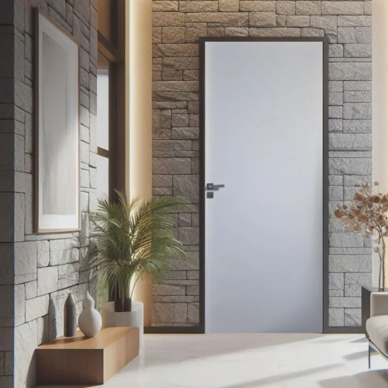 Kit Porta de Madeira Lisa Primer 210x72cm Batente 20cm