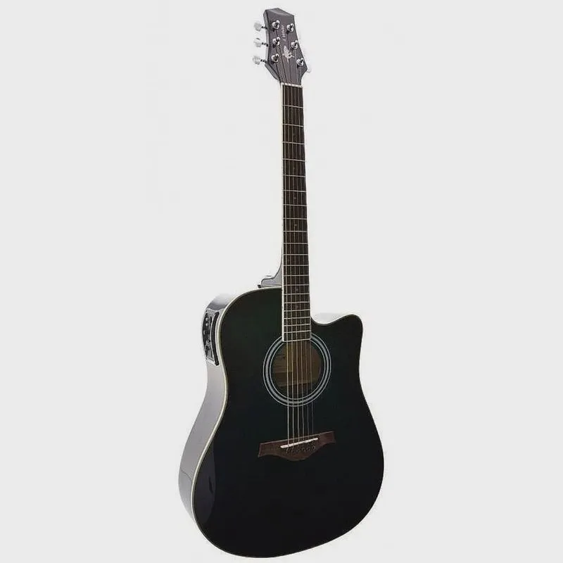 Violão Elétrico j. White Anatômico Folk AH-D01EQ bk - phx