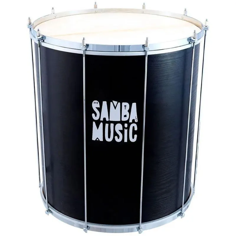 Surdo Phx Madeira Samba Music 60x20 Pvc Preto 933ma Bk