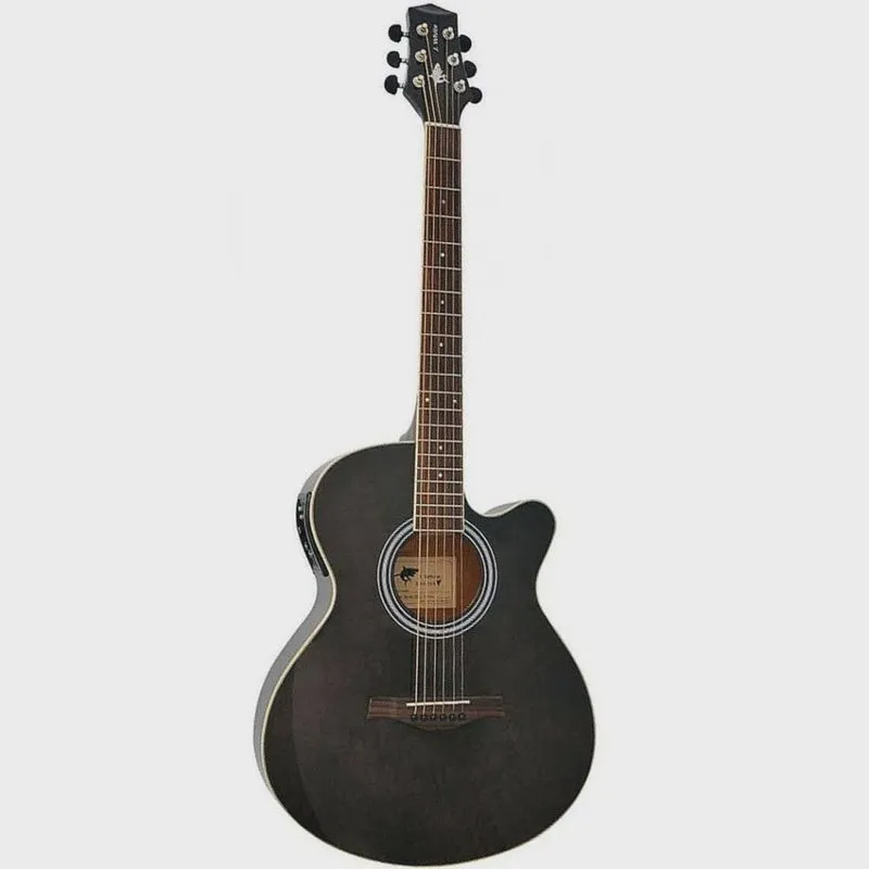Violão J White Elétrico Western Preto AH-50T bk - phx