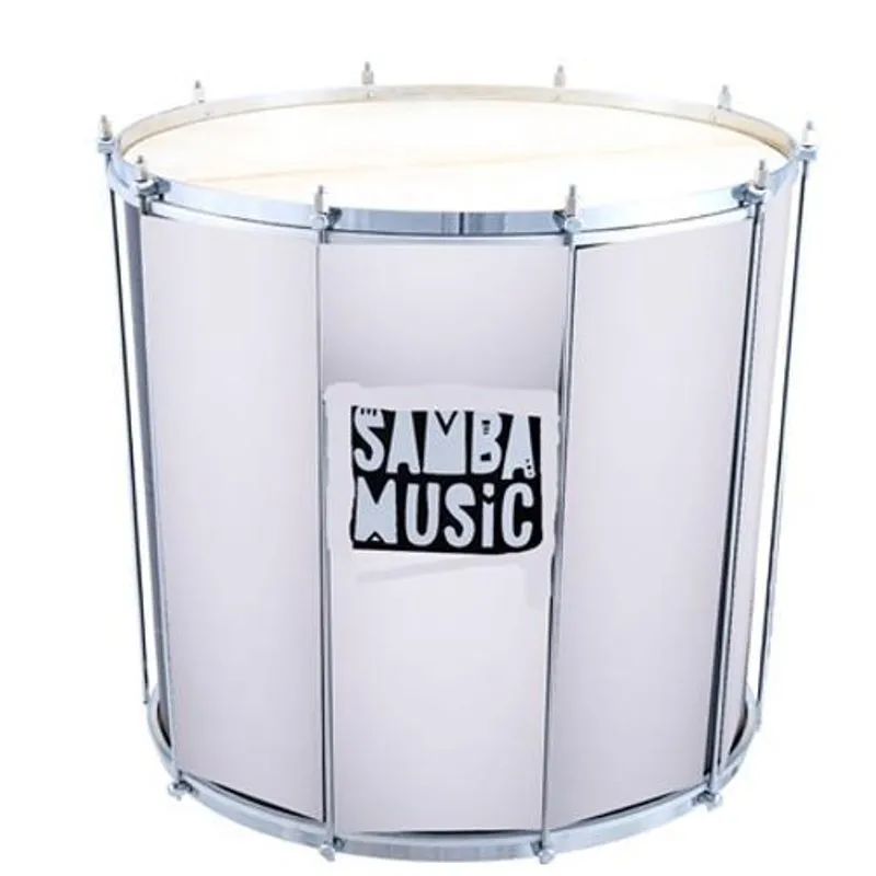 Surdo De Madeira Phx 60x18 Samba Music Branco Wood