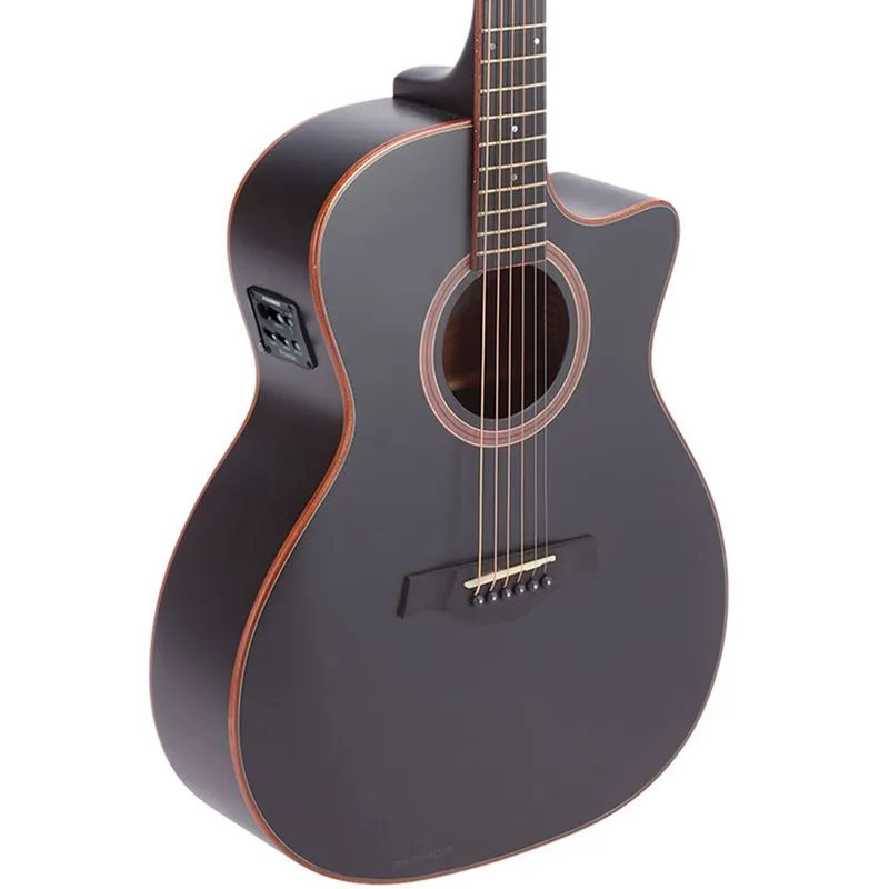 Violão Elétrico Fishman Aço Preto Mini Jumbo phx AH106BKM-40