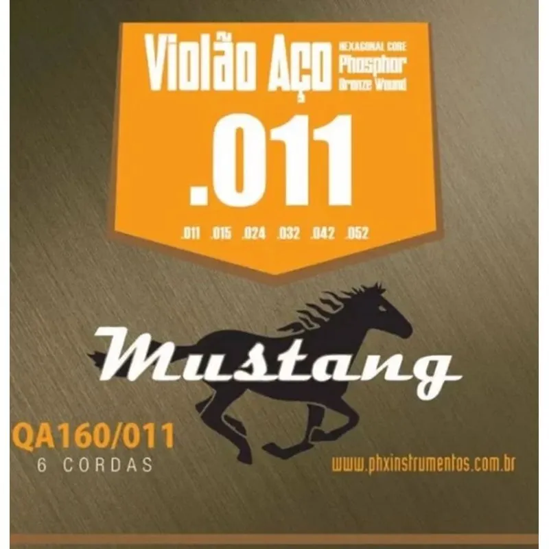 Encordoamento 011 Mustang Phosphor Bronze Violão Aço 011 Phx Qa160-011