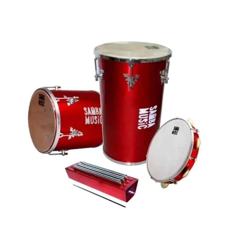 Kit Samba Music Rebolo/Repique De Mao/Reco-Reco/Pandeiro Ksm