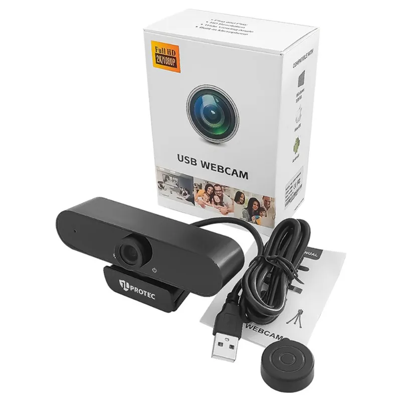 Full Hd 1080p Webcam Alta Resolução 2mp Mini Usb Câmera De Visão 360º Microfone Audio P/ Pc Notebook