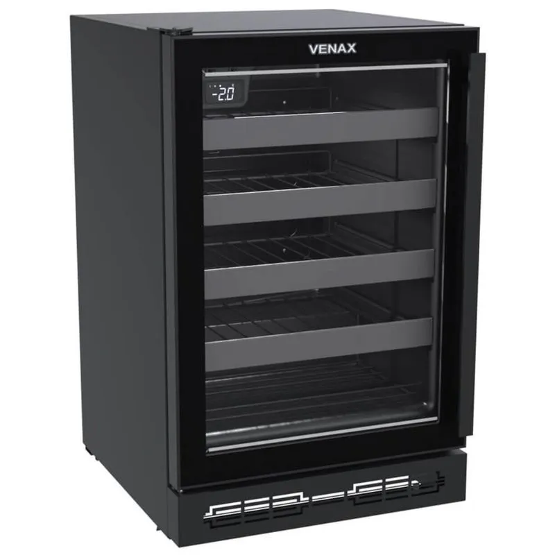 Champanheira Venax de Embutir Top Light-In 100 L 24 Garrafas Preto Fosco Porta Invertida 220v 29772