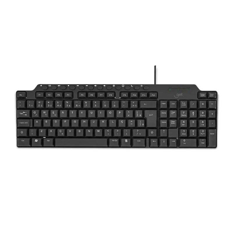 Teclado Slim com Fio USB Multimídia Get NeoDesk Preto