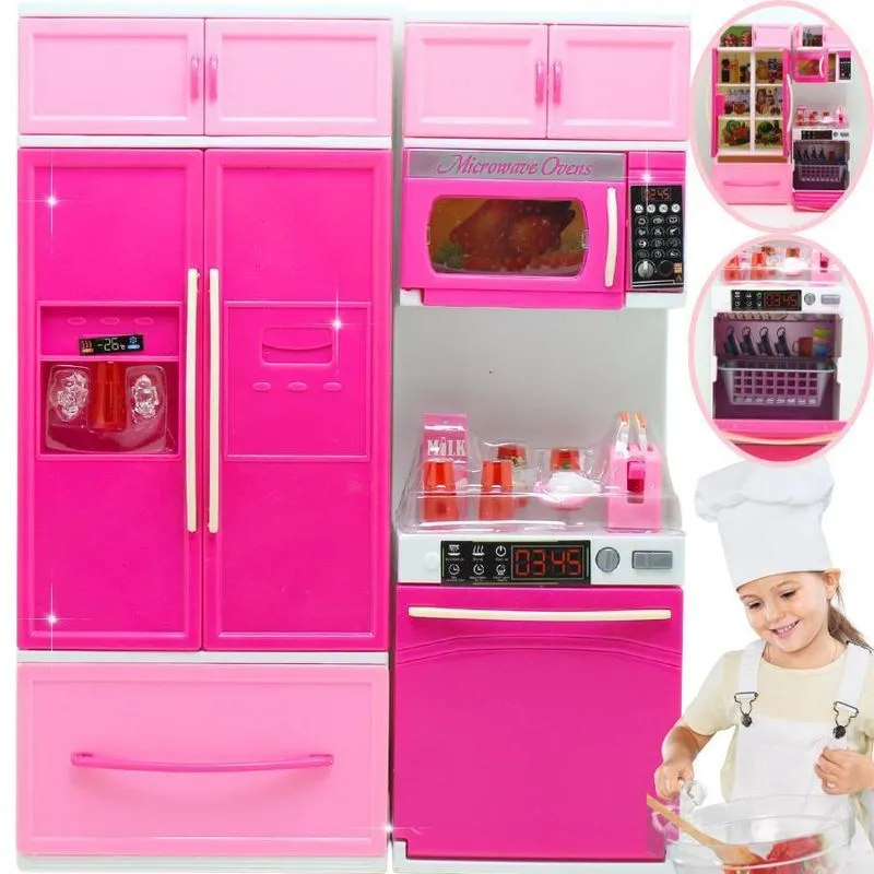 Cozinha Infantil Brinquedo P/menina Luz/som Boneca Presente