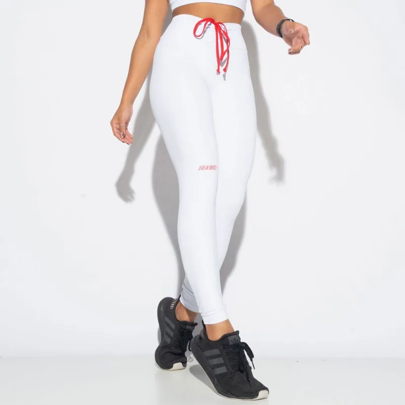 Legging Fitness Branca Cós Regulável LG2056 Branco GG