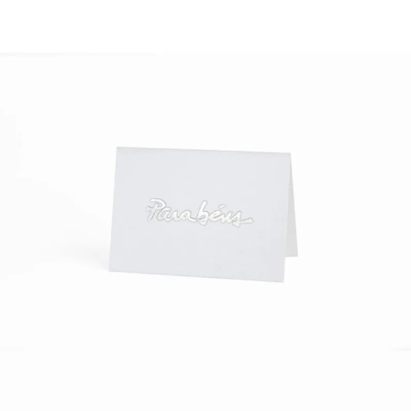 CARTÃO MINI FABRIANO - PARABÉNS BRANCO