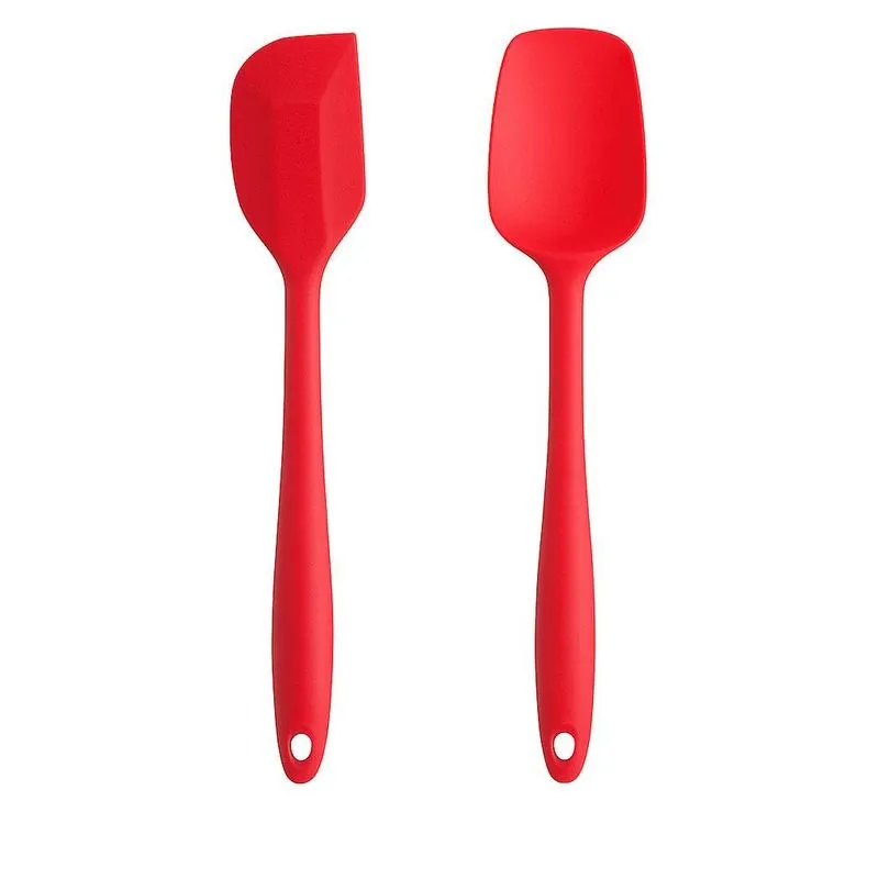 Conjunto 2 Espátulas Cozinha Silicone Curva E Funda 28cm