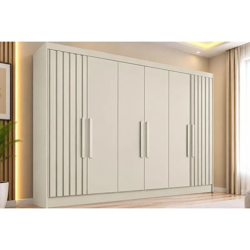Guarda Roupa 6 Portas 6 Ptas 2Rip 6 Gv Potente Europa Off White