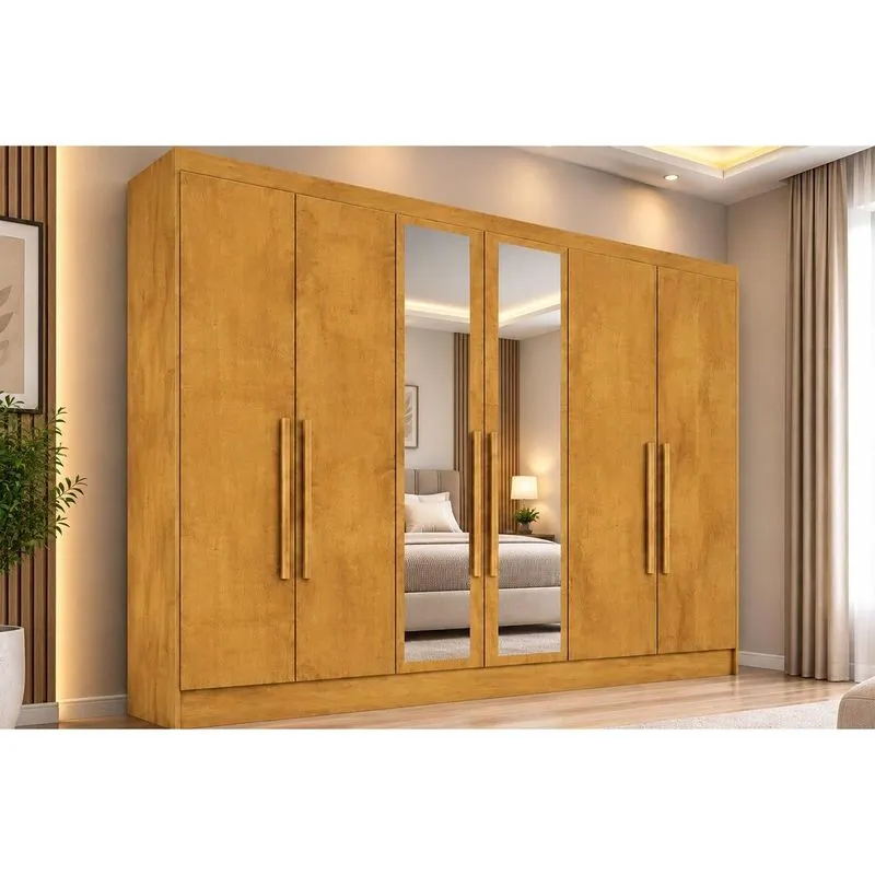 Guarda Roupa 6 Portas 2 Esp 4 Gav Oslo Europa Peroba