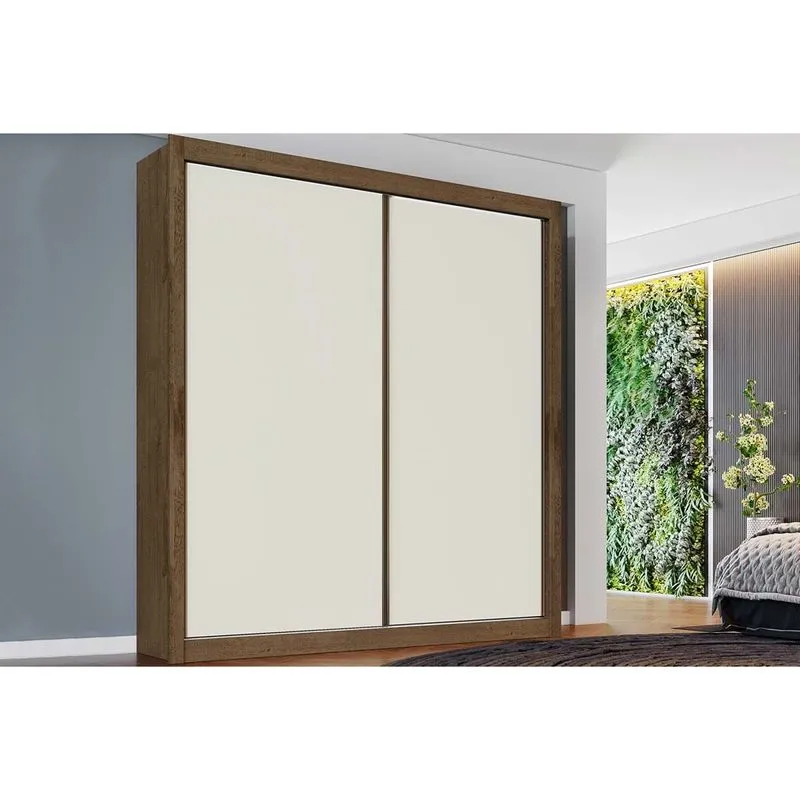 Guarda Roupa 2 Portas e 4 Gavetas Zurique Flex Brauna/Brauna ou Off White - Europa