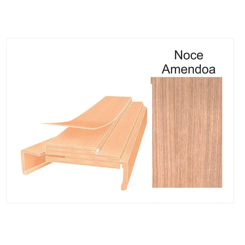 Batente para porta de madeira plywood 216x100x14cm noce amêndoa Randa