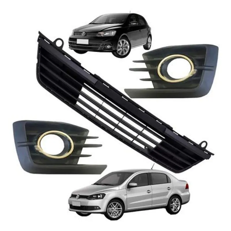 Grade Dianteria Parachoque Gol G7/ Voyage 16/ Com Furo Preto