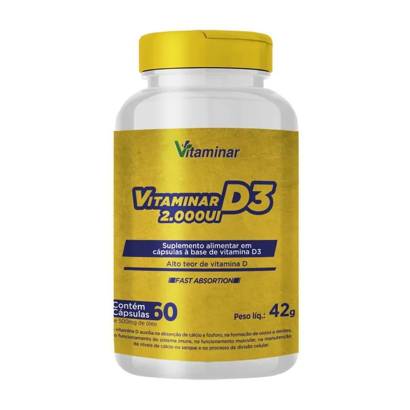 Vitamina D3 2000ui Premium - Vitaminar 60 Caps