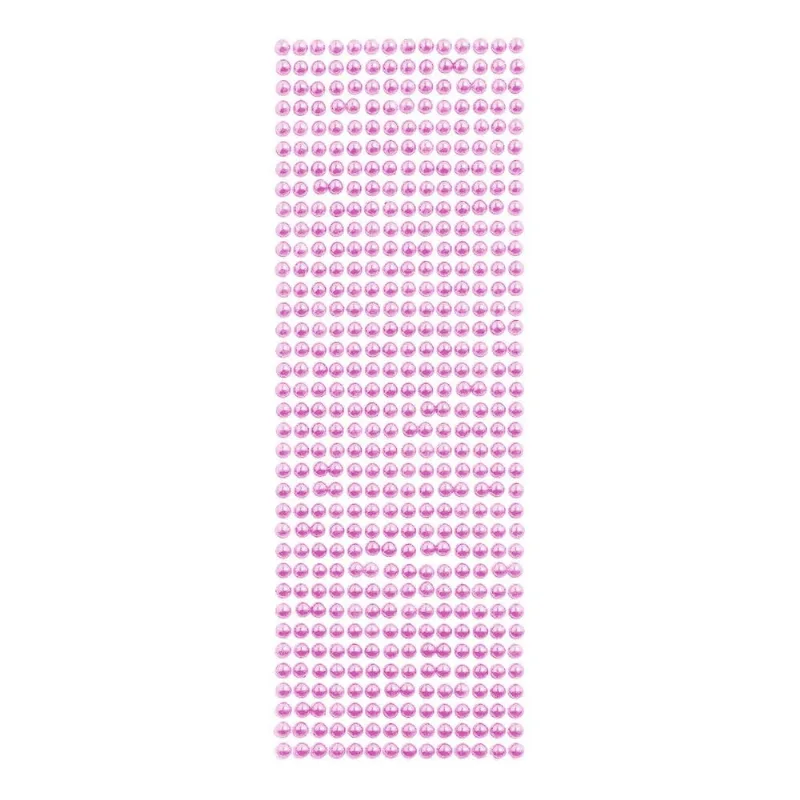 Adesivo Meia Pérola Le 6mm Cartela com 504 Unidades Rosa
