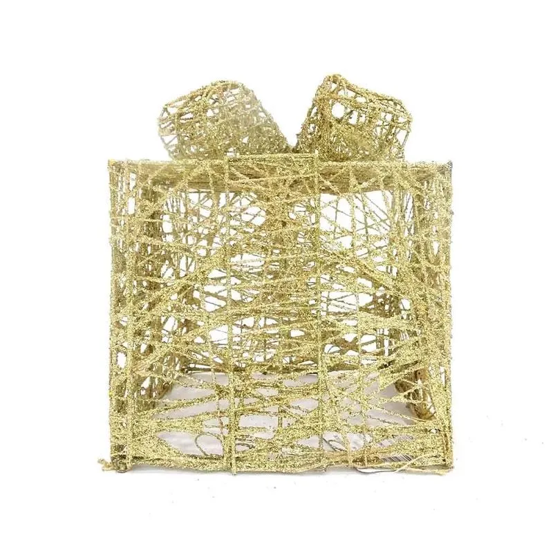 Presente de Natal Decorativo Le Aramado 20cm Dourado