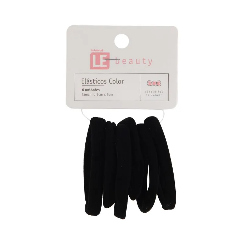 Elástico para Cabelo Le Color com 6 Unidades Grande Colorido