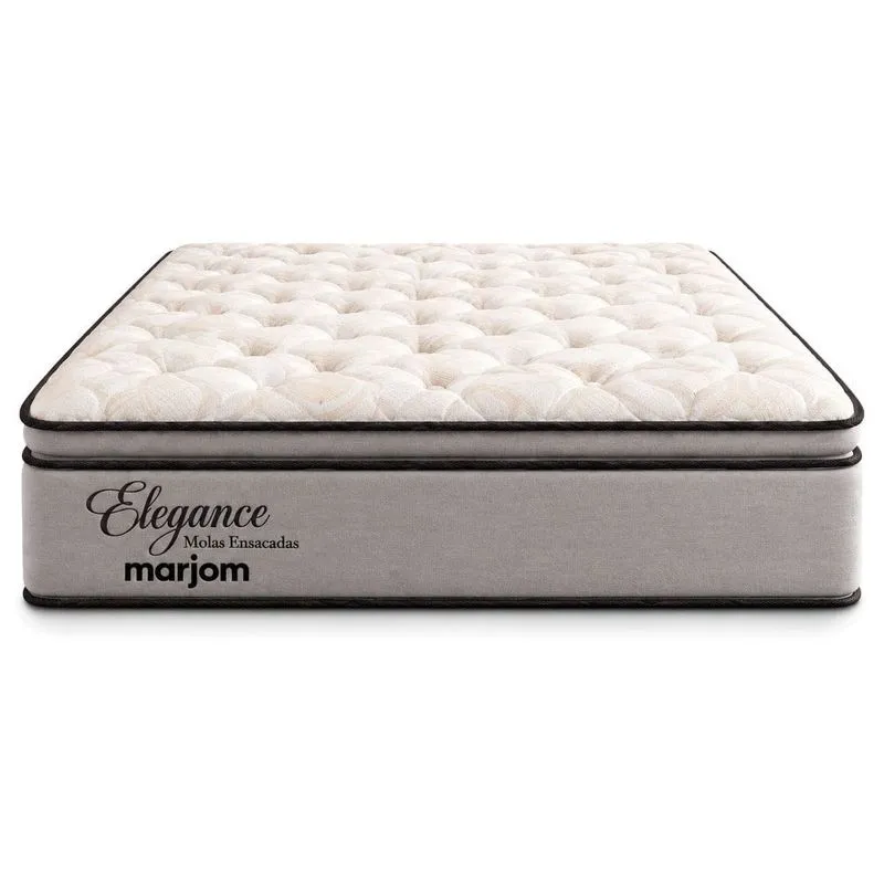 Colchão Queen 158x198x39cm Marjom Elegance Molas Ensacadas Pillow Touch