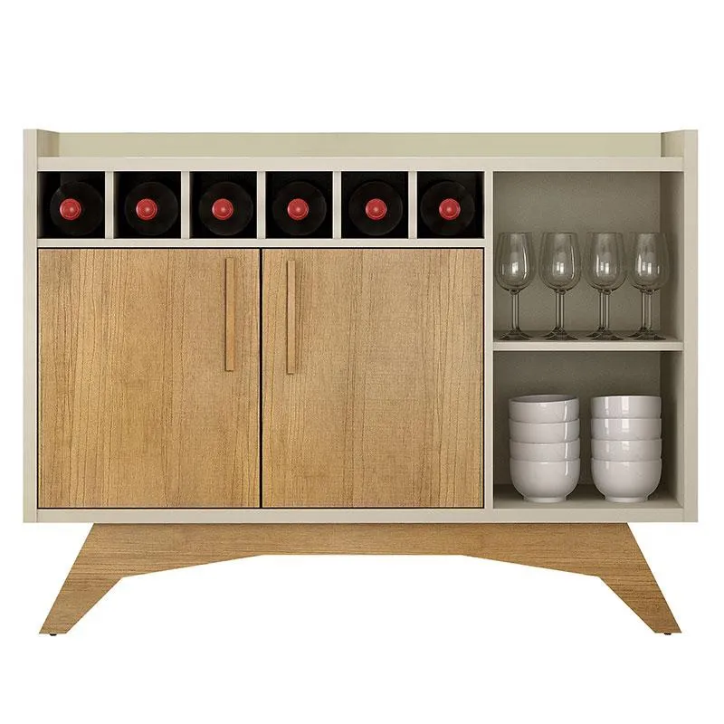 Buffet para Sala de Estar Clara Off White Cinamomo - Valdemóveis