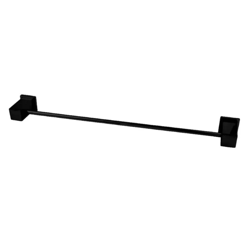 Porta Toalha Banho Rainha Semi Luxo Square Inox Preto