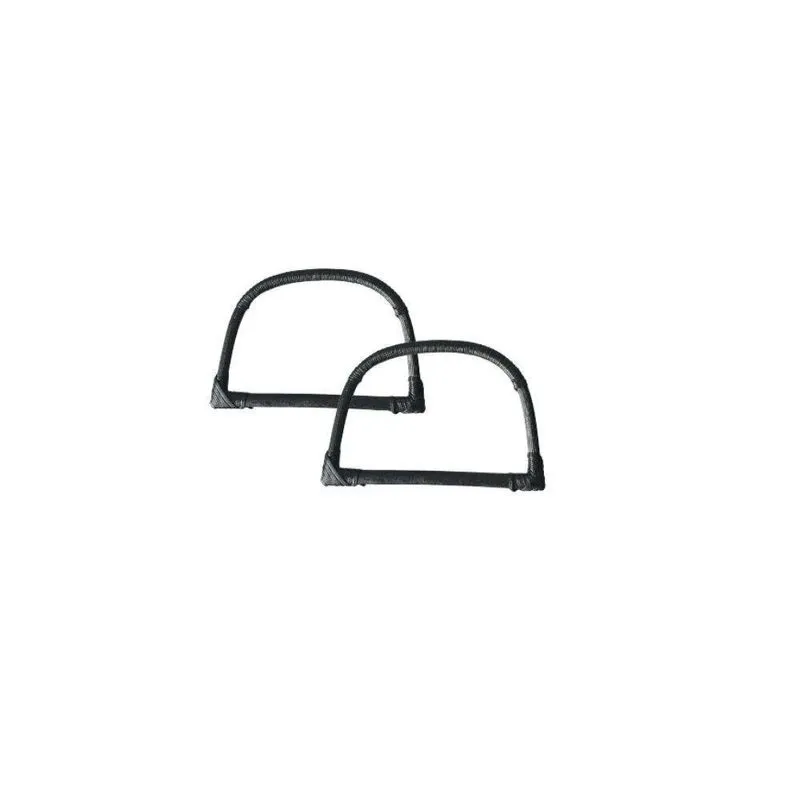 Par Alça De Madeira Para Bolsa 17x12,5cm Rattan Luli - Preto
