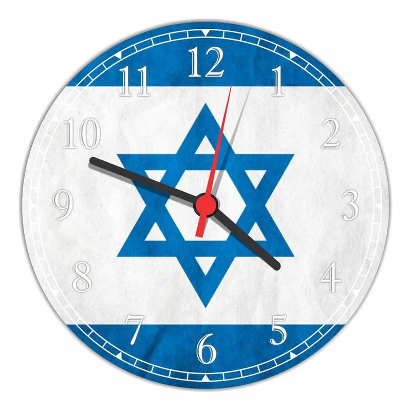 Relógio Parede Bandeira De Israel Países Decorações Quartz