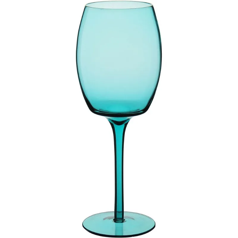 Taça Vinho 6 peças Vidro Azul 320Ml Helga 21X7X7Cm