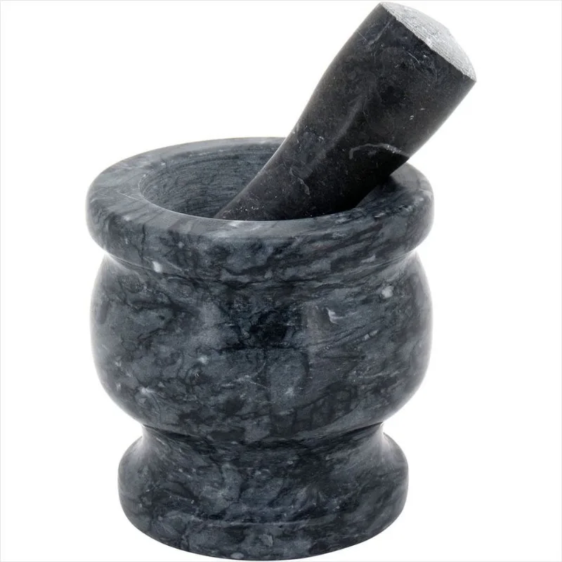 Pilão 11x10x10cm Mármore Cinza com Mortar Belchior - NH