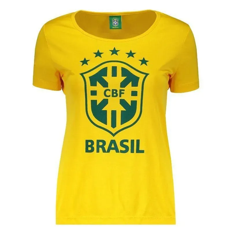 Camisa Brasil spr Basic Feminina - Amarela + Verde