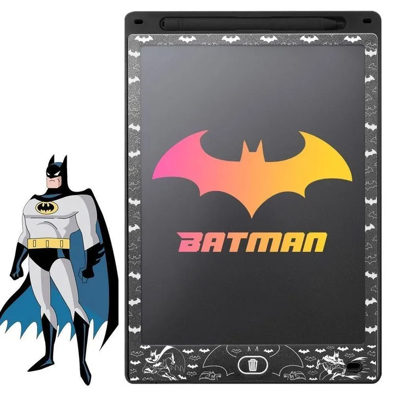 Lousa Mágica Led Batman Infantil Preto Lcd Tablet + Caneta Menino Original Super Heroi