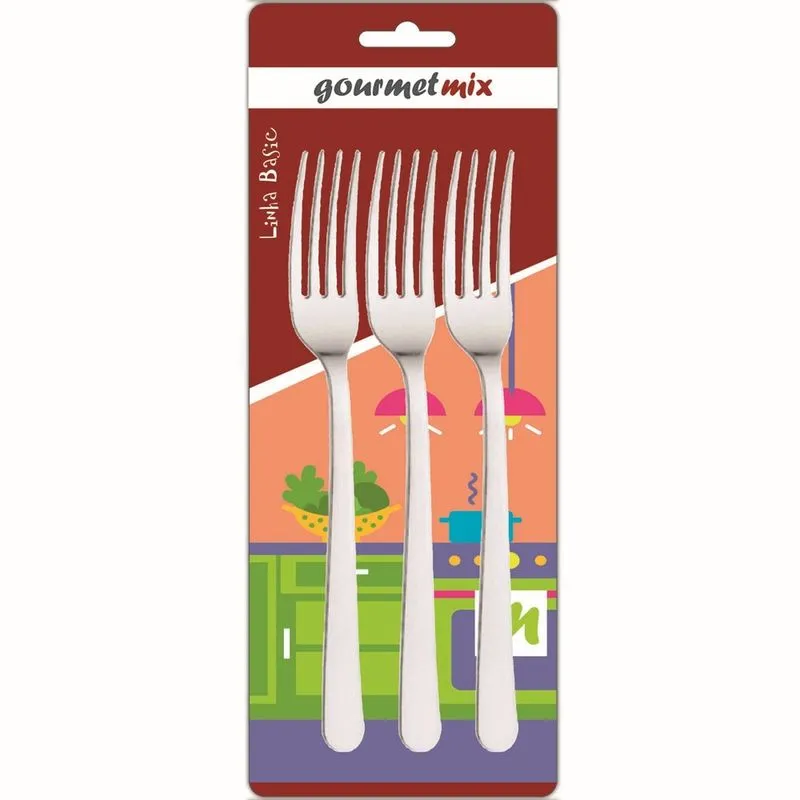 Garfo de Mesa Basic 3 Peças Gourmet Mix