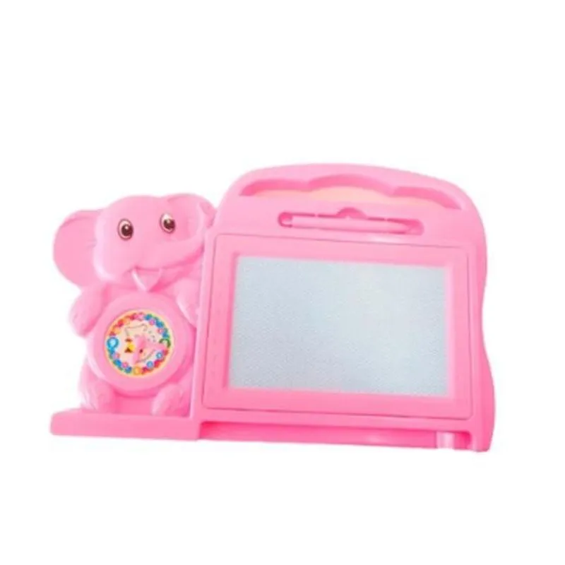 Brinquedo Quadro Lousa Mágica Elefante Caneta E Relógio