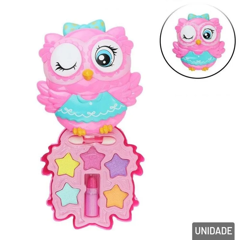 Maquiagem Para Boneca Com Estojo Coruja - Tudo Em Caixa