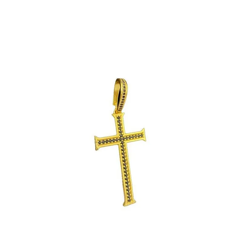 Pingente Cruz M - Banhado A Ouro 18k