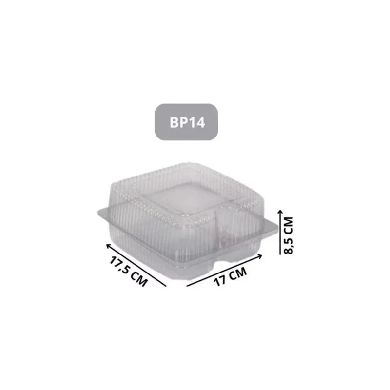 Embalagem Para Doces E Salgados BP14 Com Tampa Articulada Para Padarias Transparente Bipack