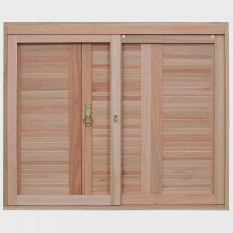 Janela de Madeira Veneziana 100x80cm Com Caixilho 12cm ewk 220 Rondosul