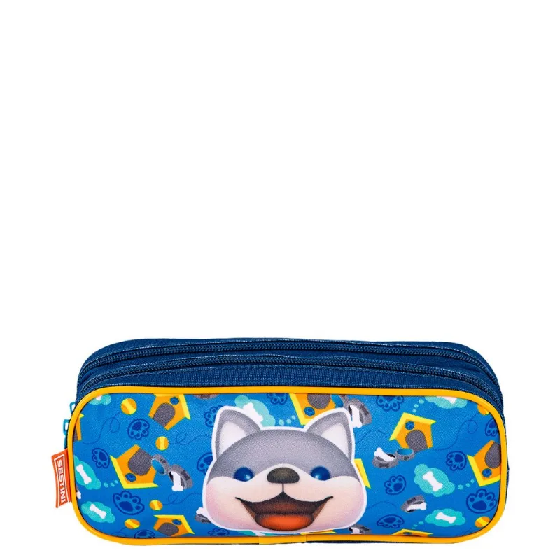 Estojo 2 Compartimentos Sestini Kids Dog 3 - Colorido