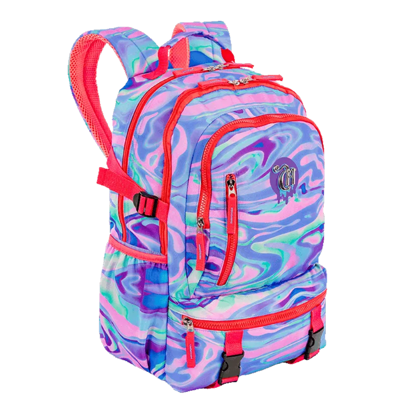 Mochila Grande 2 Compartimentos Capricho Abstract Colorido - Aura