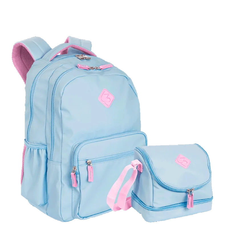Kit Mochila 2 Compartimentos Sestini College e Lancheira 2 Compartimentos Sestini Hydroblock - Azul