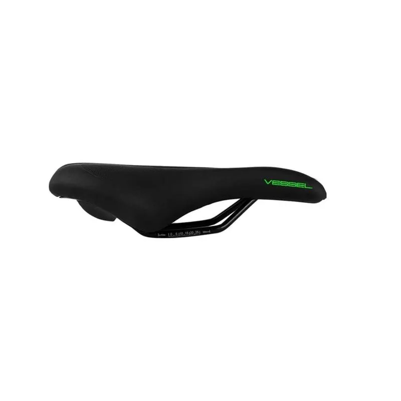 Selim Mtb Vazado Morbido Preto/verde Vessel Largura 148mm