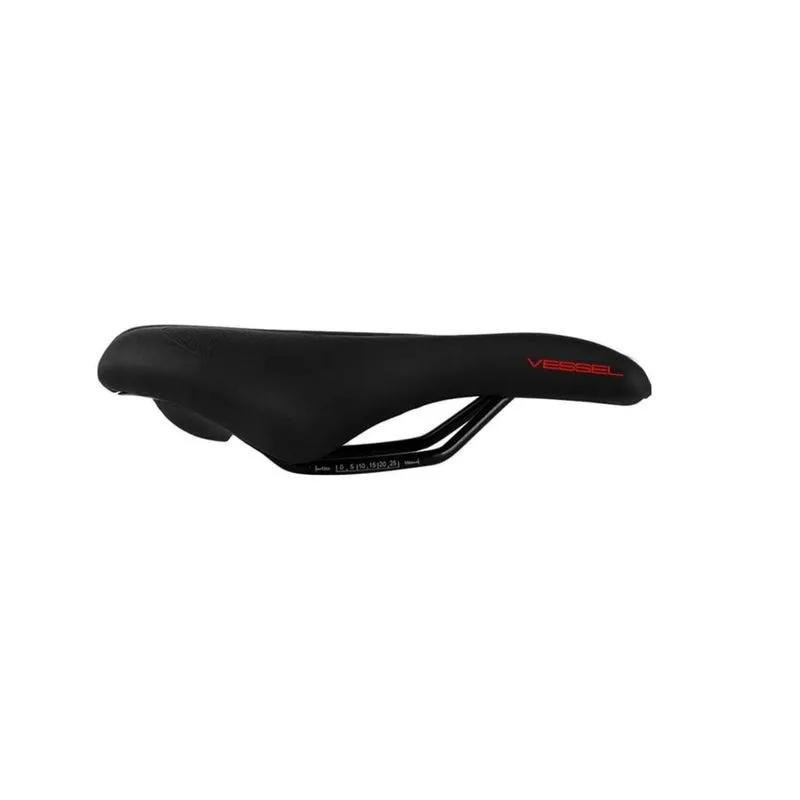 Selim Mtb Vazado Morbido Preto/vermelho Vessel Largura 148mm