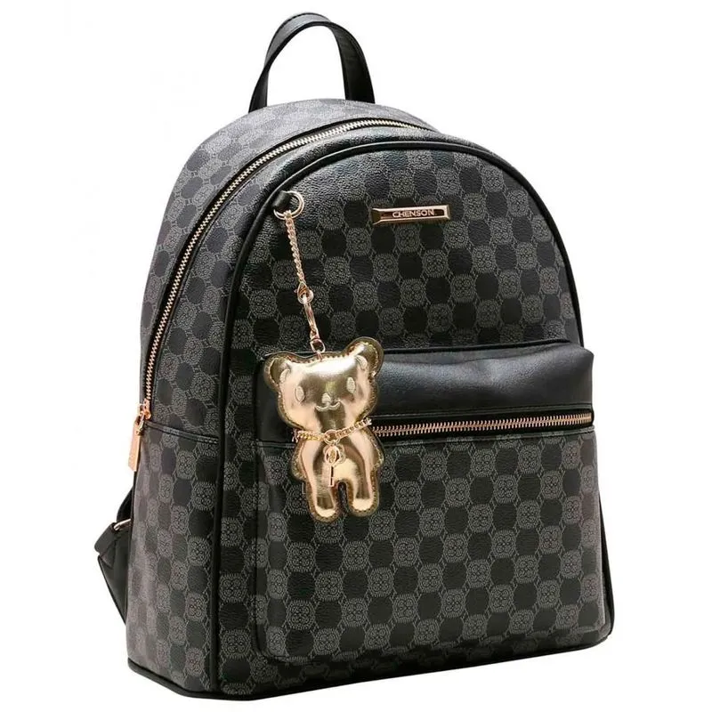 Bolsa Mochila Feminina Chenson Elemento Gráfico Preto 8483629 UNICO